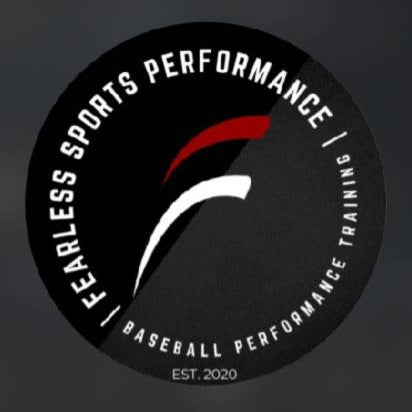 Logo of Fearless Sports Performance on a dark background