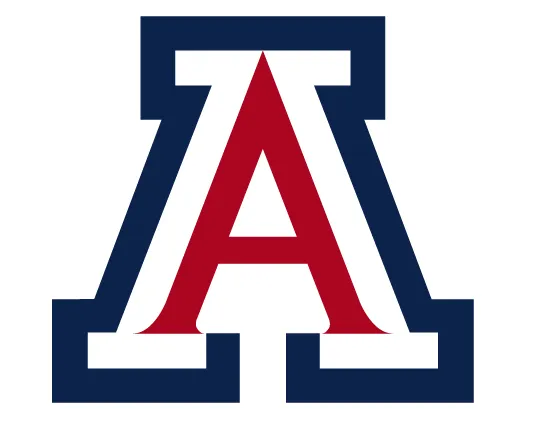 Logo with a red 'A' inside a blue and white outline on a white background